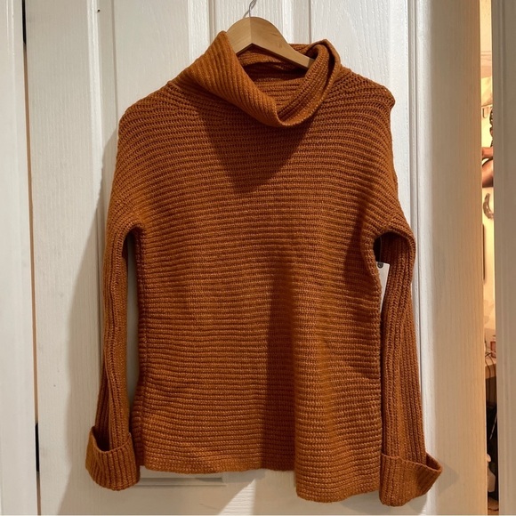 ANTHROPOLOGIE Pilcro Cowl Neck Sweater Cedar Rust Size XXS Winter Cozy Anthro - Picture 5 of 7